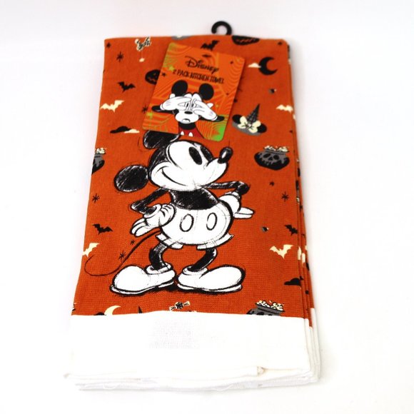 Disney Mickey Mouse Halloween Kitchen Towels Pack Of 2 - Picture 1 of 4